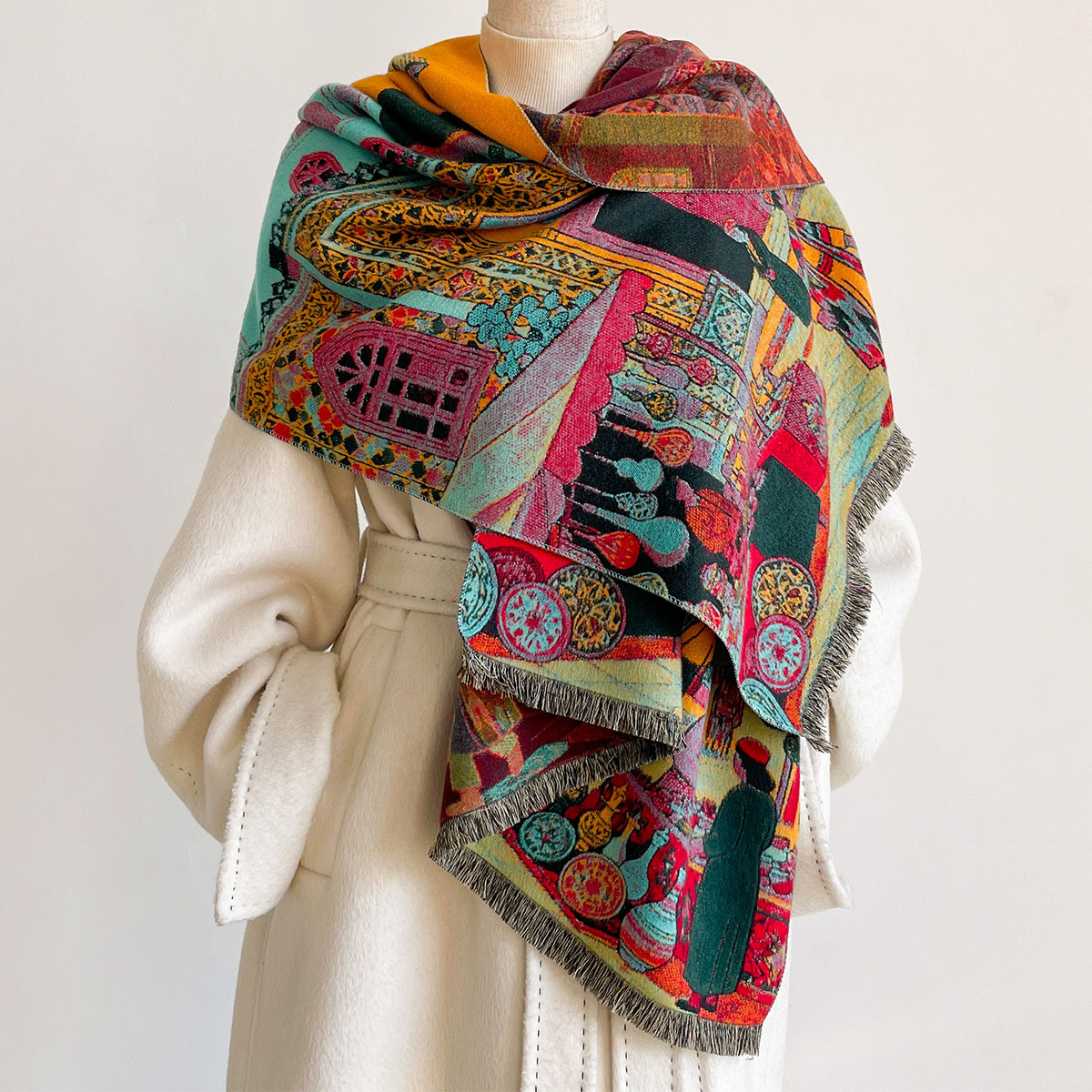 Kadınlar için İmitasyon Kaşmir - Cashmere Pashmina Wrap incelemesi ve fiyatı